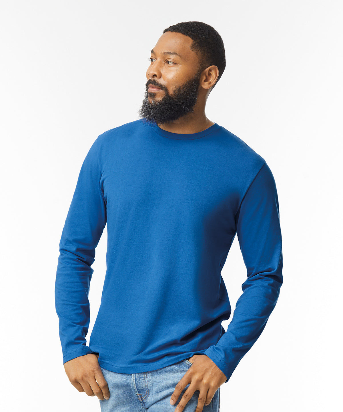Tryck din logga på T-shirts från Gildan - Anpassa Softstyle Long Sleeve T-Shirt - Unisex i färgen för företag, föreningar och privatpersoner