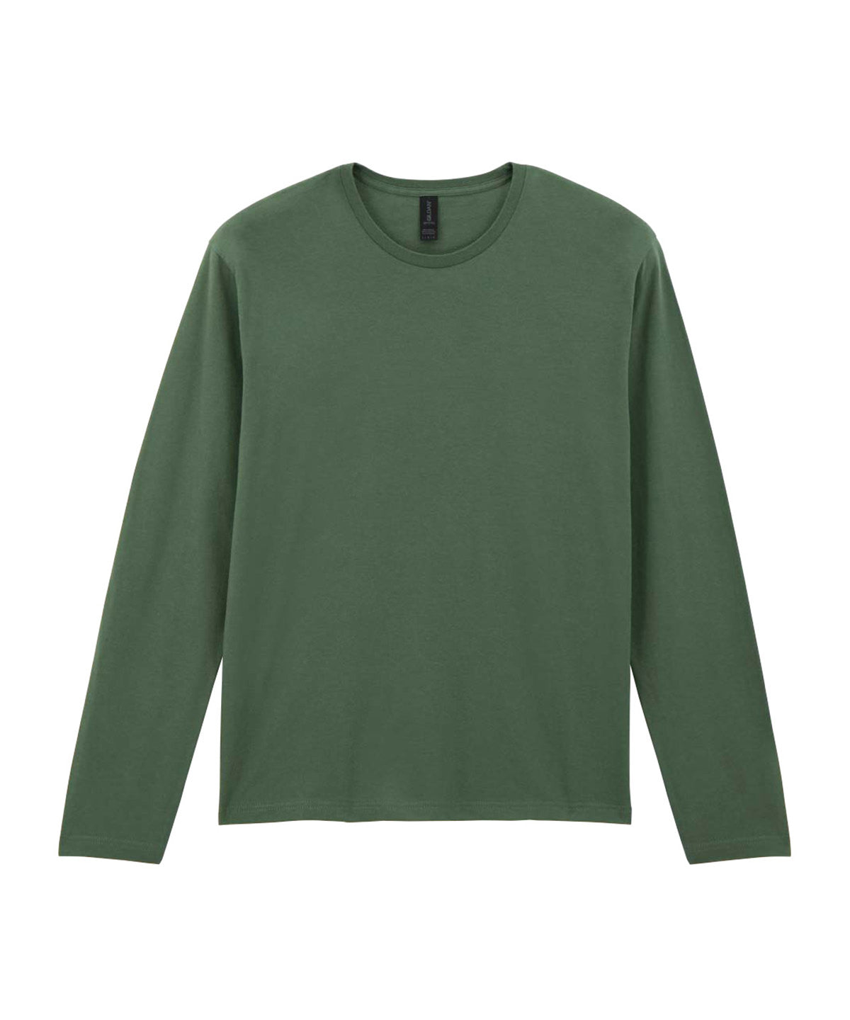 Tryck din logga på T-shirts från Gildan - Anpassa Softstyle Long Sleeve T-Shirt - Unisex i färgen Mörkgrön för företag, föreningar och privatpersoner