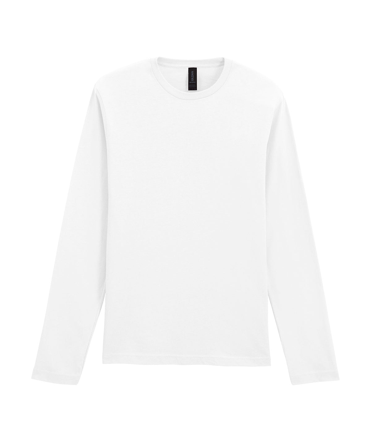 Tryck din logga på T-shirts från Gildan - Anpassa Softstyle Long Sleeve T-Shirt - Unisex i färgen Vit för företag, föreningar och privatpersoner
