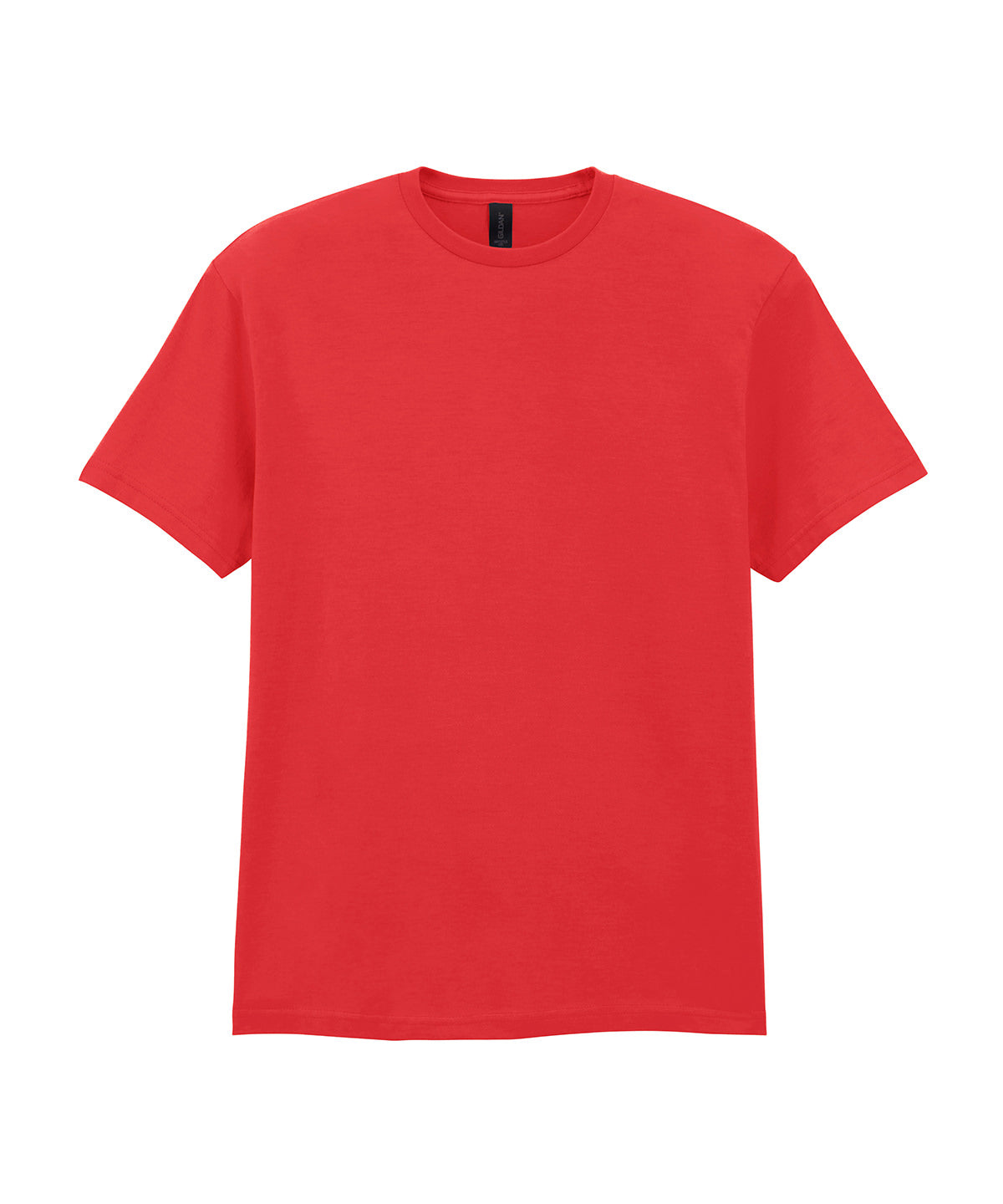 Tryck din logga på T-shirts från Gildan - Anpassa Softstyle CVC T-Shirt - Herr i färgen Mellan röd för företag, föreningar och privatpersoner