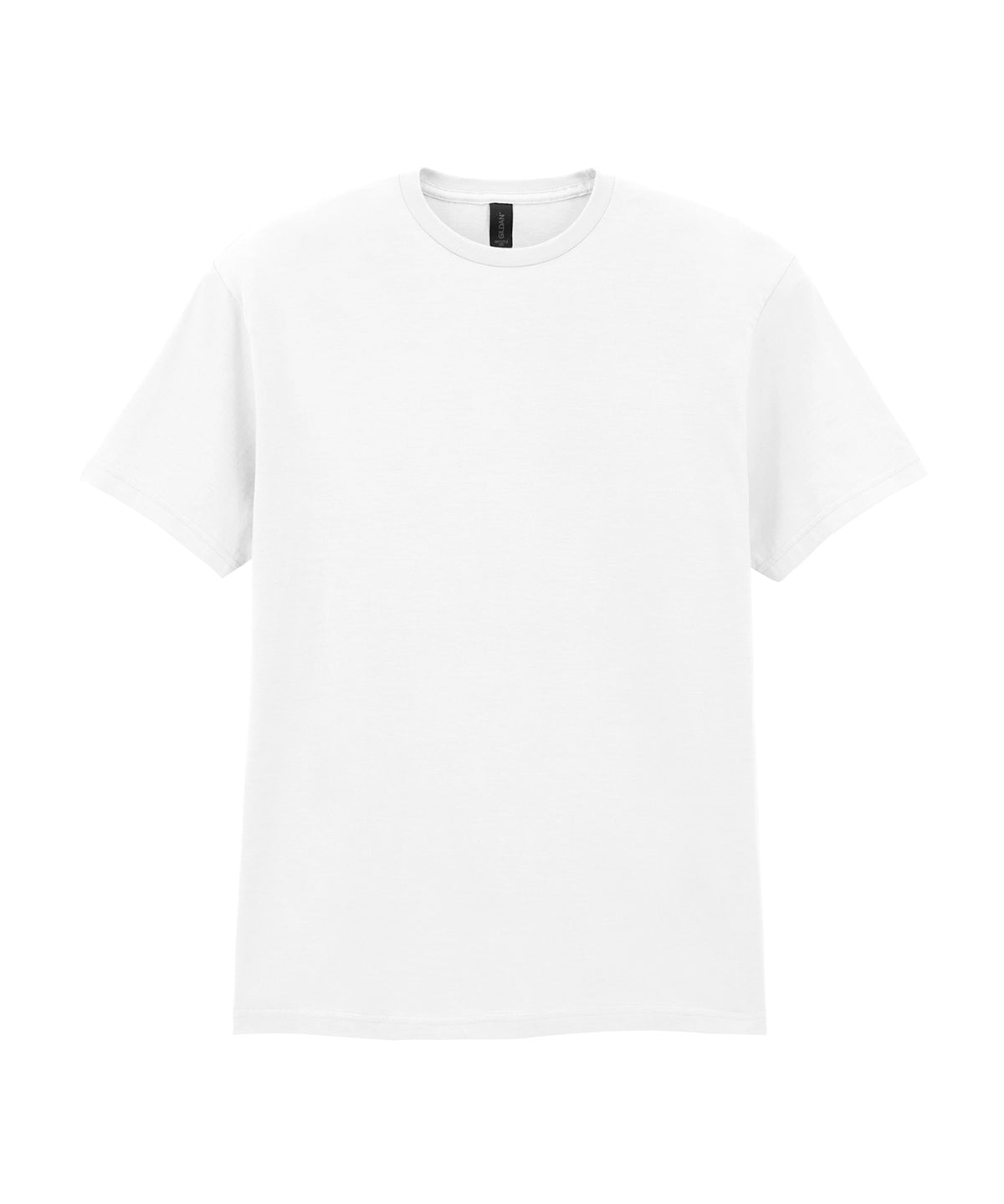 Tryck din logga på T-shirts från Gildan - Anpassa Softstyle CVC T-Shirt - Herr i färgen Vit för företag, föreningar och privatpersoner
