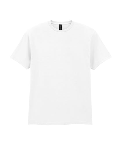 Tryck din logga på T-shirts från Gildan - Anpassa Softstyle CVC T-Shirt - Herr i färgen Vit för företag, föreningar och privatpersoner