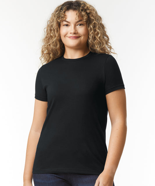 Tryck din logga på T-shirts från Gildan - Anpassa Softstyle CVC T-Shirt - Dam i färgen för företag, föreningar och privatpersoner
