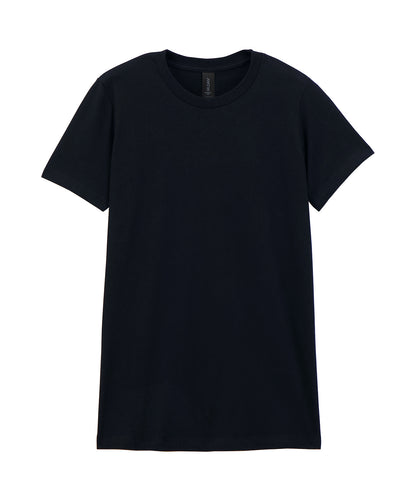 Tryck din logga på T-shirts från Gildan - Anpassa Softstyle CVC T-Shirt - Dam i färgen Svart för företag, föreningar och privatpersoner