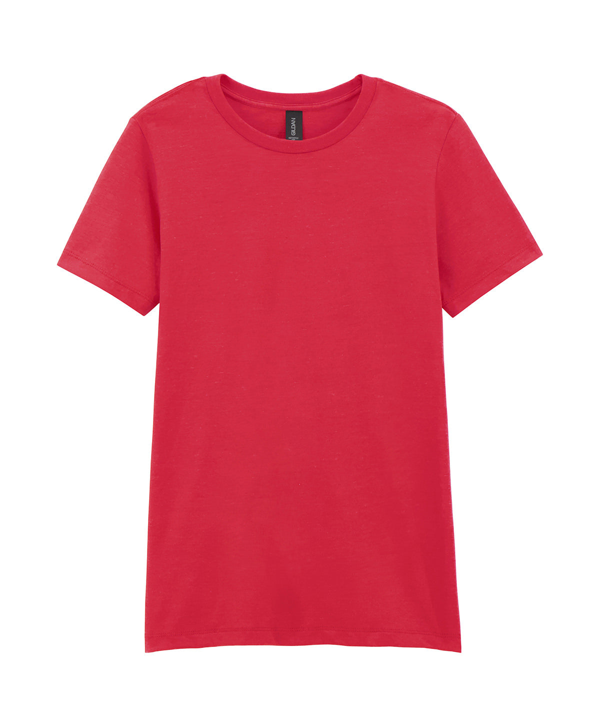 Tryck din logga på T-shirts från Gildan - Anpassa Softstyle CVC T-Shirt - Dam i färgen Mellan röd för företag, föreningar och privatpersoner