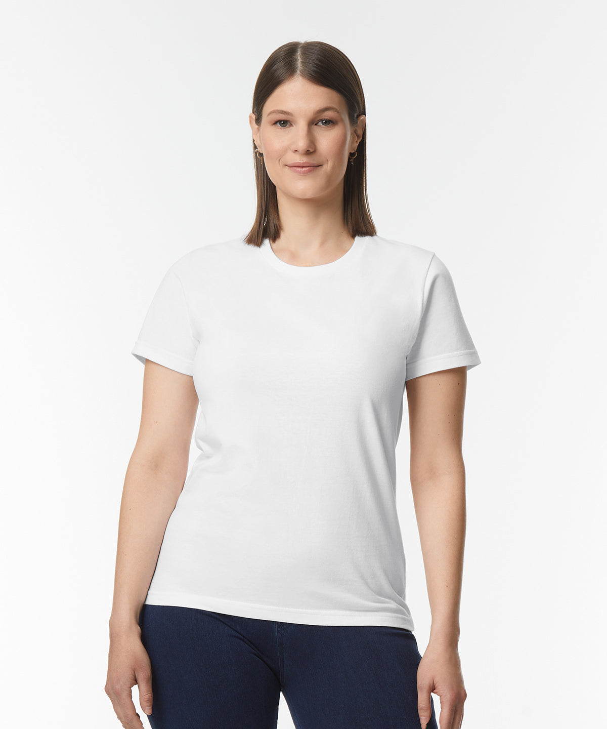 Tryck din logga på T-shirts från Gildan - Anpassa Softstyle Midweight T-Shirt - Dam i färgen för företag, föreningar och privatpersoner