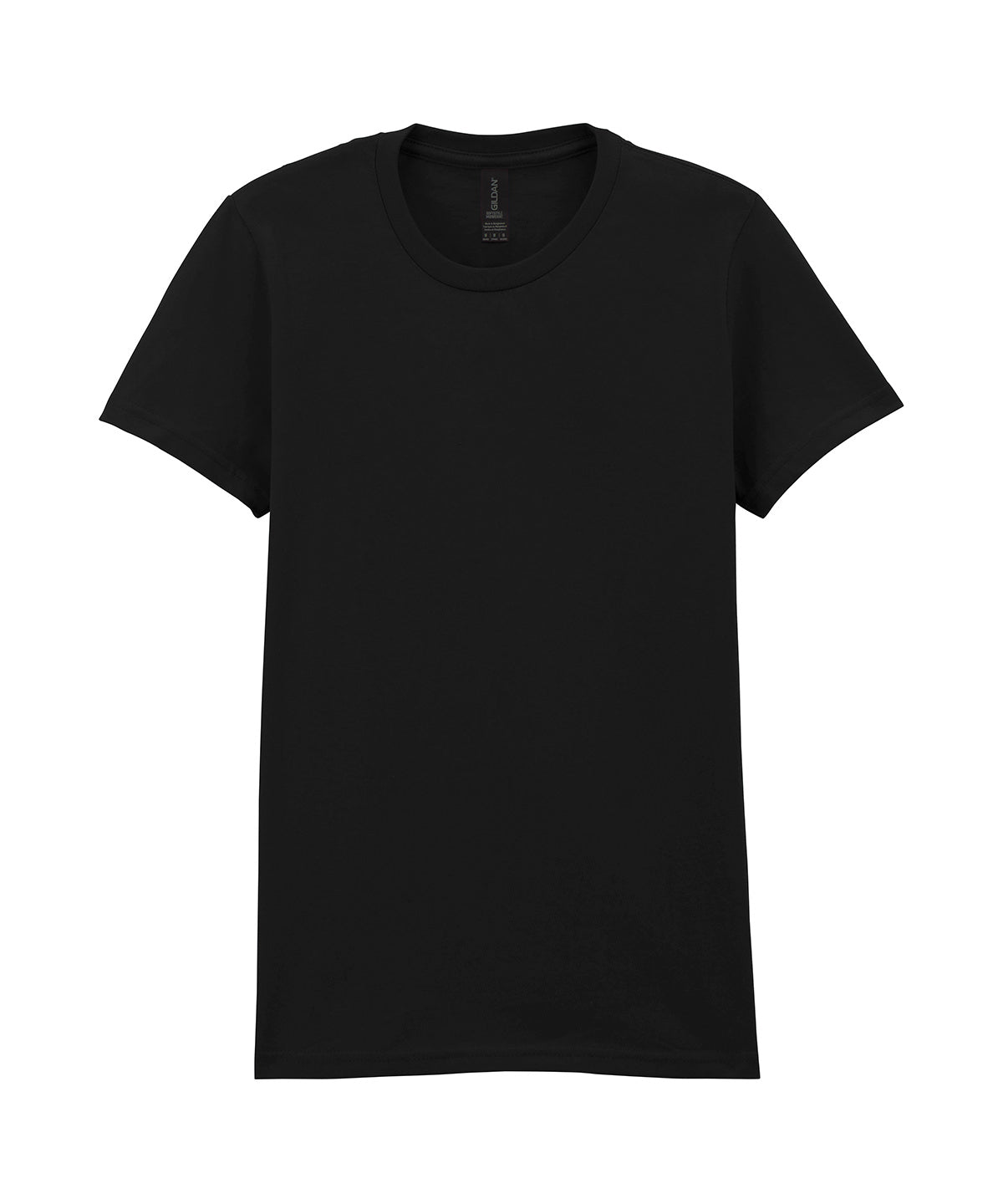 Tryck din logga på T-shirts från Gildan - Anpassa Softstyle Midweight T-Shirt - Dam i färgen Svart för företag, föreningar och privatpersoner
