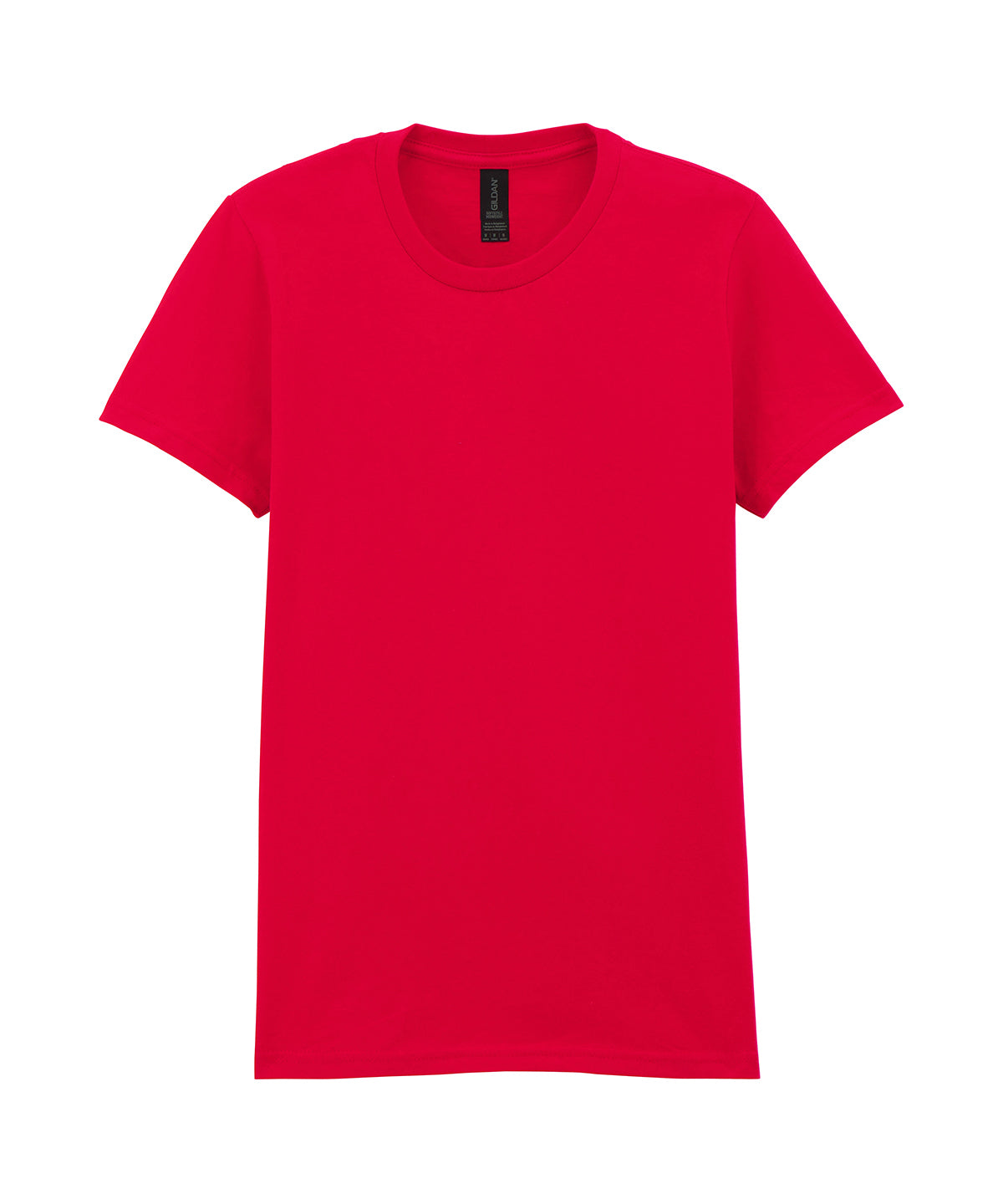 Tryck din logga på T-shirts från Gildan - Anpassa Softstyle Midweight T-Shirt - Dam i färgen Mellan röd för företag, föreningar och privatpersoner