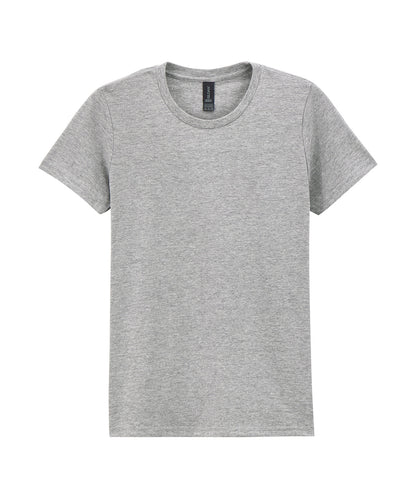 Tryck din logga på T-shirts från Gildan - Anpassa Softstyle Midweight T-Shirt - Dam i färgen Ljunggrå för företag, föreningar och privatpersoner