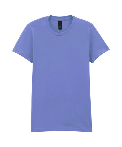 Tryck din logga på T-shirts från Gildan - Anpassa Softstyle Midweight T-Shirt - Dam i färgen Ljus lila för företag, föreningar och privatpersoner