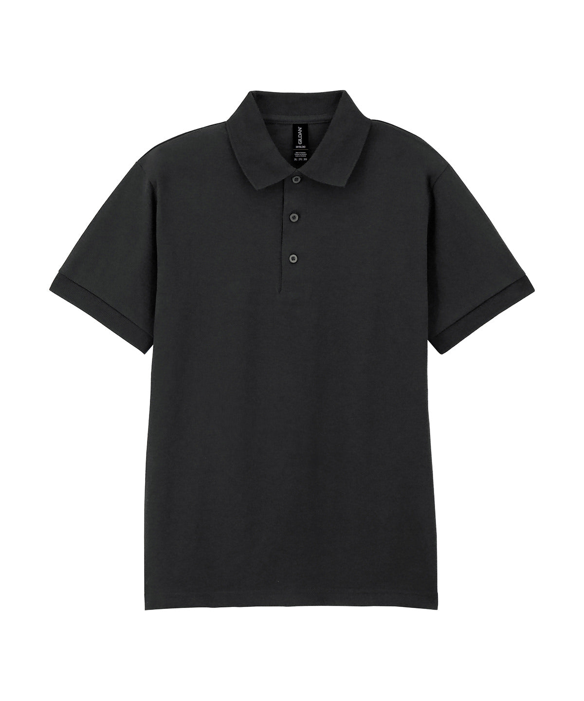 Tryck din logga på Piké från Gildan - Anpassa Gildan - Stickad Piké I DryBlend Jersey i färgen Svart för företag, föreningar och privatpersoner