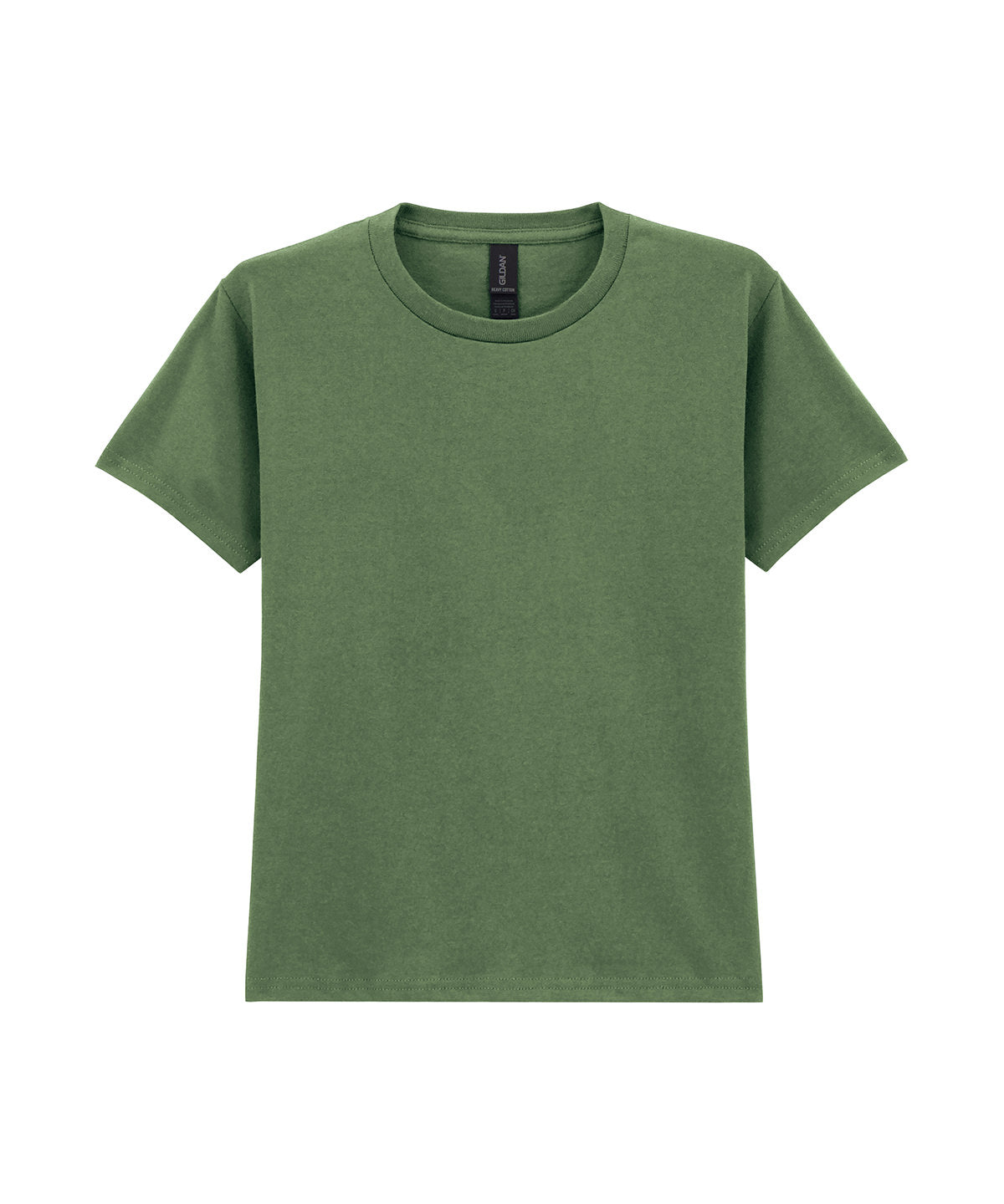Tryck din logga på T-shirts från Gildan - Anpassa Heavy Cotton T-Shirt - Barn i färgen Mörkgrön för företag, föreningar och privatpersoner