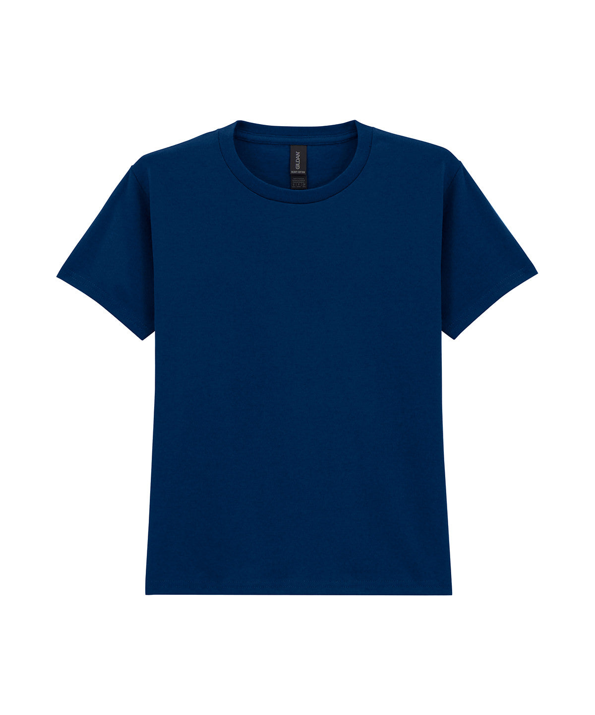 Tryck din logga på T-shirts från Gildan - Anpassa Heavy Cotton T-Shirt - Barn i färgen Marinblå för företag, föreningar och privatpersoner