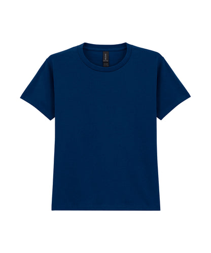 Tryck din logga på T-shirts från Gildan - Anpassa Heavy Cotton T-Shirt - Barn i färgen Marinblå för företag, föreningar och privatpersoner