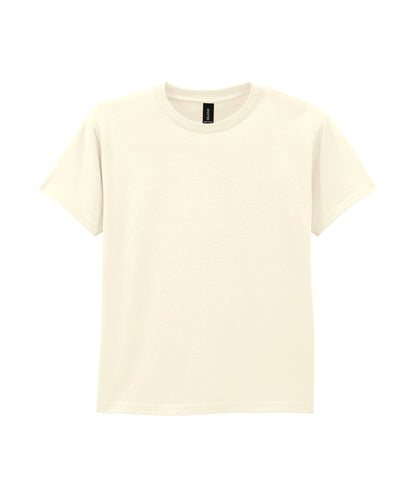 Tryck din logga på T-shirts från Gildan - Anpassa Heavy Cotton T-Shirt - Barn i färgen Off Vit för företag, föreningar och privatpersoner