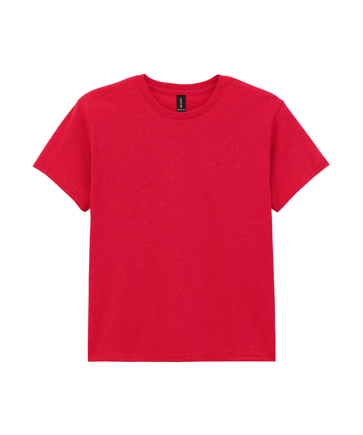 Tryck din logga på T-shirts från Gildan - Anpassa Heavy Cotton T-Shirt - Barn i färgen Mellan röd för företag, föreningar och privatpersoner