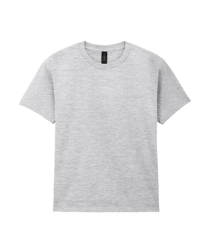 Tryck din logga på T-shirts från Gildan - Anpassa Heavy Cotton T-Shirt - Barn i färgen Ljunggrå för företag, föreningar och privatpersoner