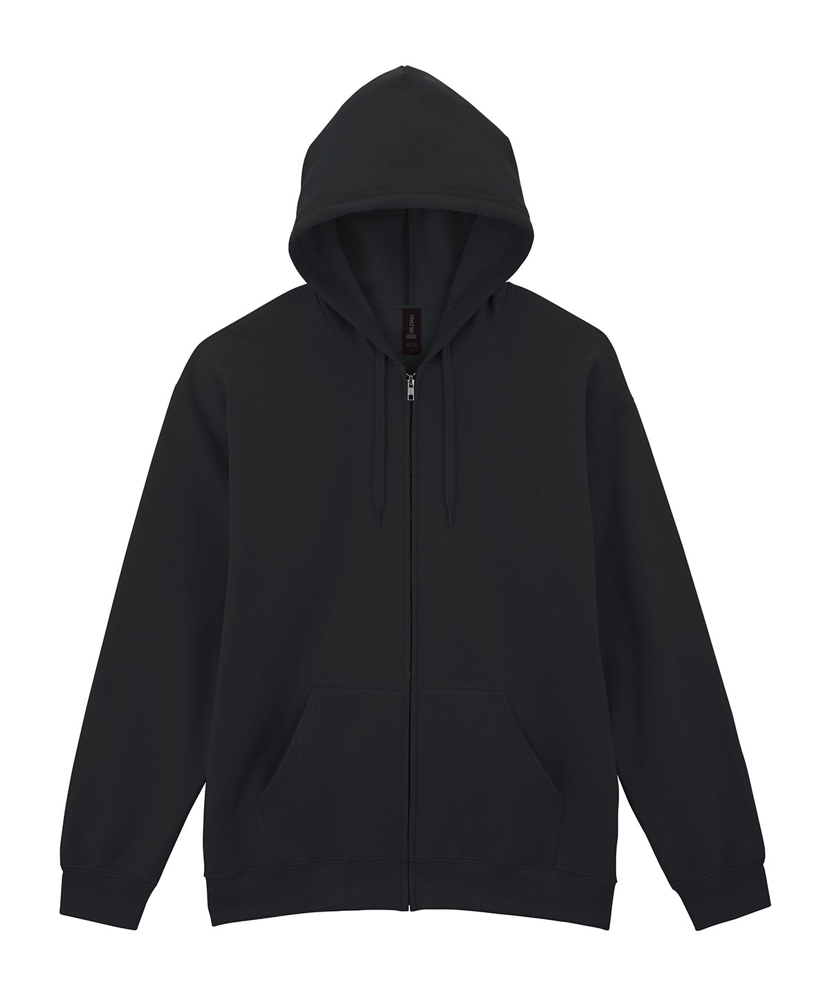 Tryck din logga på Hoodies från Gildan - Anpassa Gildan Softstyle® - Midweight Fleece Hoodie med Dragkedja för Vuxna i färgen Svart för företag, föreningar och privatpersoner