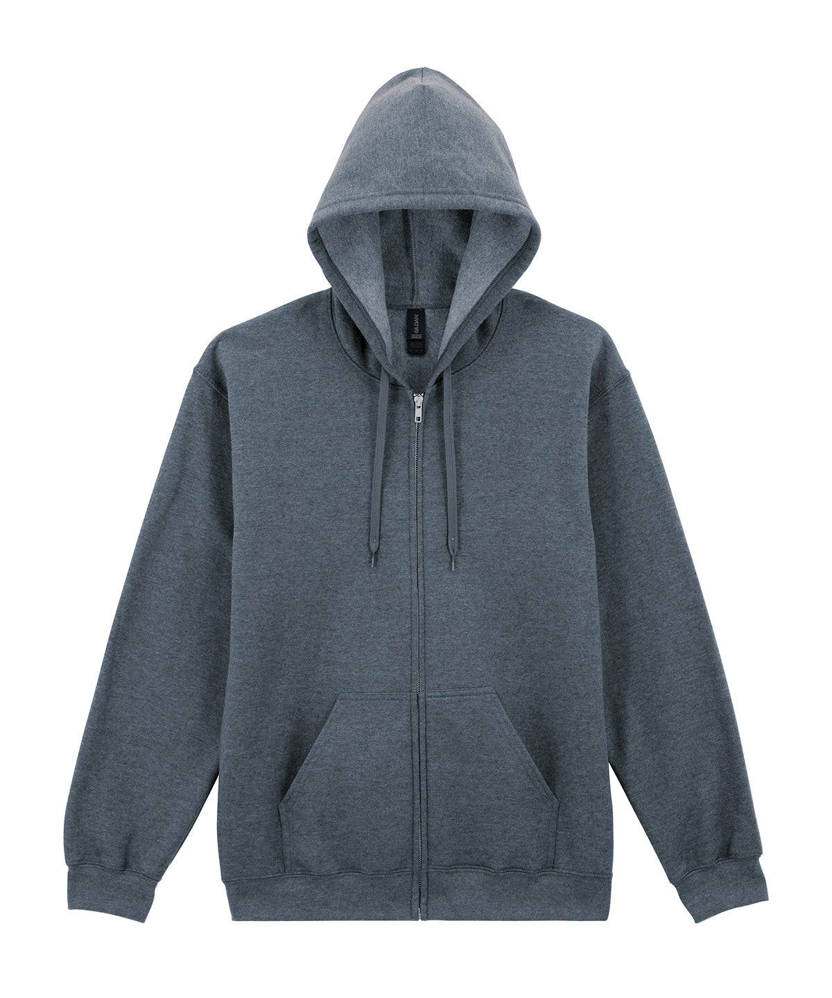 Tryck din logga på Hoodies från Gildan - Anpassa Gildan Softstyle® - Midweight Fleece Hoodie med Dragkedja för Vuxna i färgen Mörkgrå för företag, föreningar och privatpersoner