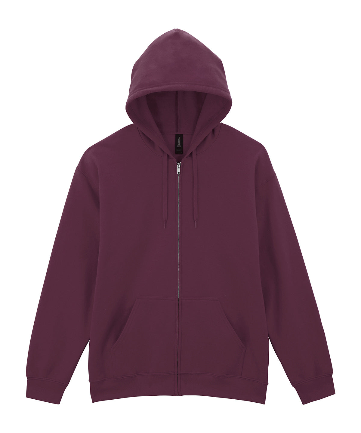 Tryck din logga på Hoodies från Gildan - Anpassa Gildan Softstyle® - Midweight Fleece Hoodie med Dragkedja för Vuxna i färgen Mörkröd för företag, föreningar och privatpersoner