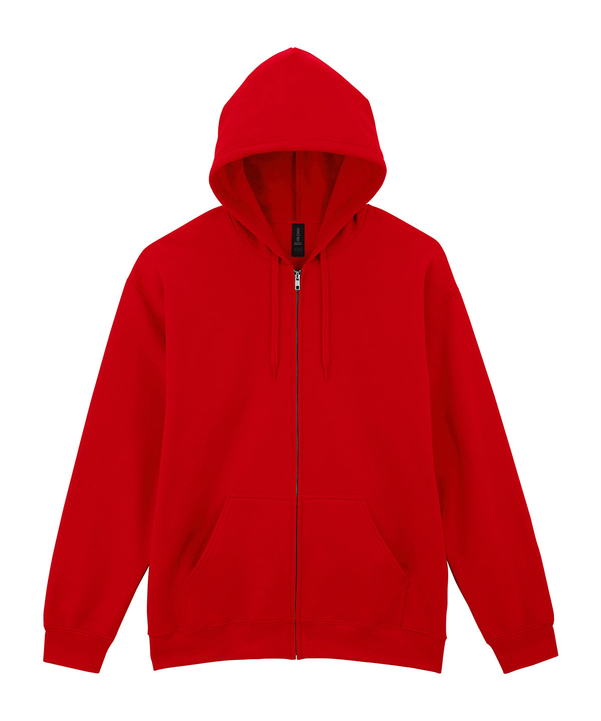Tryck din logga på Hoodies från Gildan - Anpassa Gildan Softstyle® - Midweight Fleece Hoodie med Dragkedja för Vuxna i färgen Mellan röd för företag, föreningar och privatpersoner