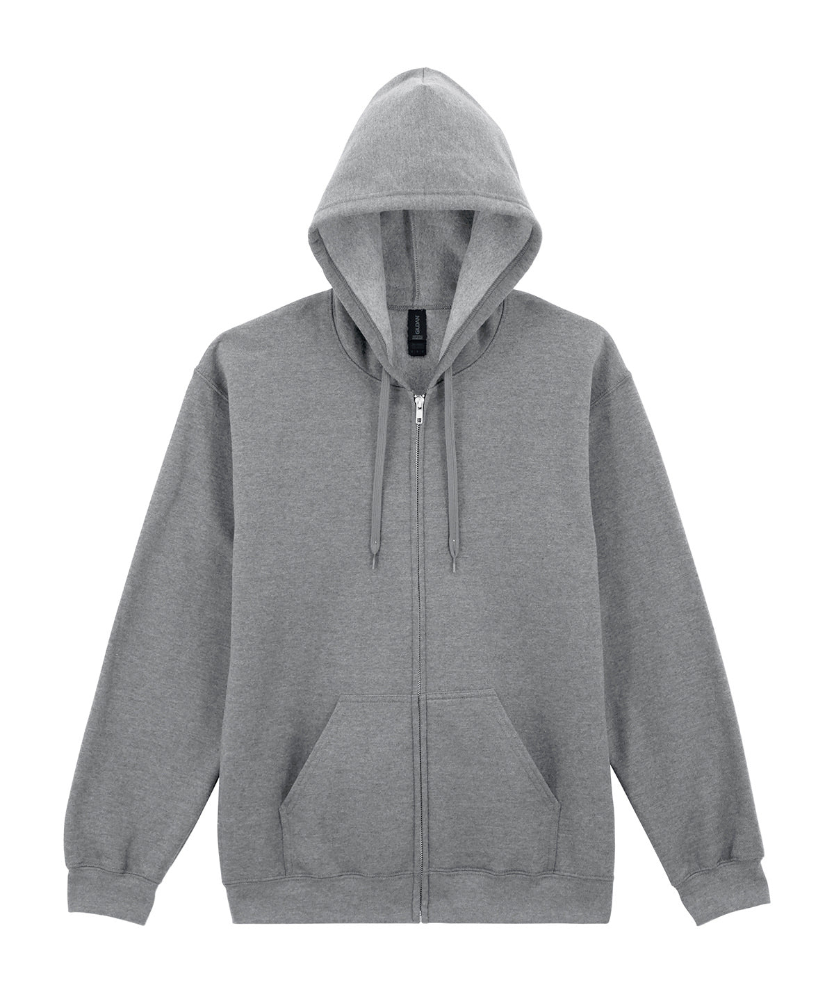 Tryck din logga på Hoodies från Gildan - Anpassa Gildan Softstyle® - Midweight Fleece Hoodie med Dragkedja för Vuxna i färgen Ljunggrå för företag, föreningar och privatpersoner