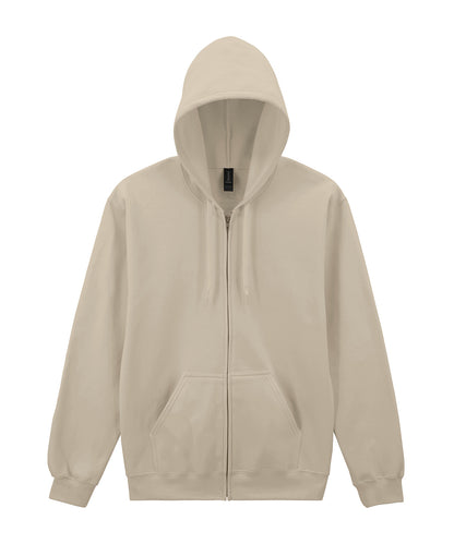 Tryck din logga på Hoodies från Gildan - Anpassa Gildan Softstyle® - Midweight Fleece Hoodie med Dragkedja för Vuxna i färgen Naturligt för företag, föreningar och privatpersoner
