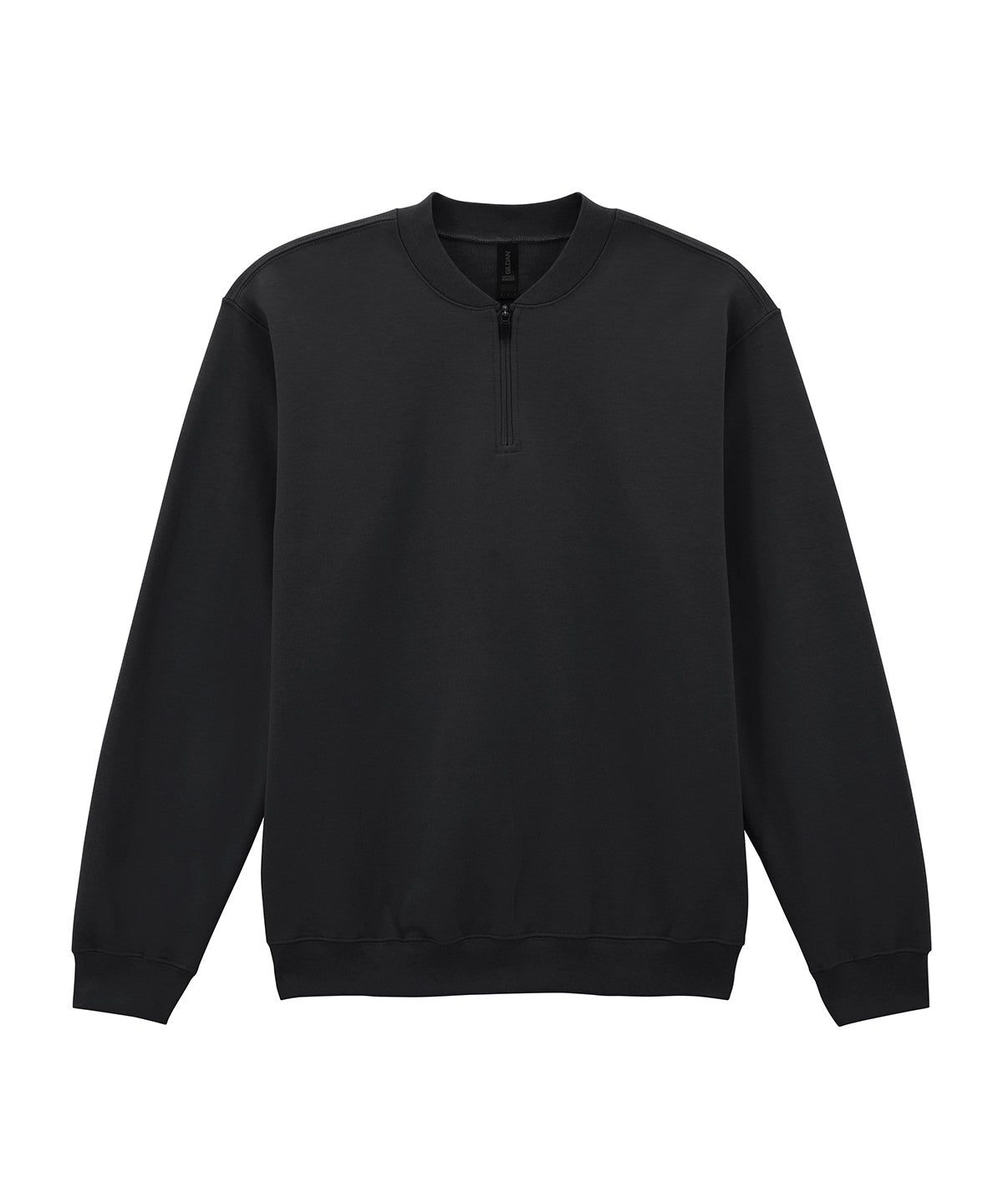 Tryck din logga på Sweatshirts från Gildan - Anpassa Gildan - Softstyle Midweight Fleece med 1/4 Dragkedja för Vuxna i färgen Svart för företag, föreningar och privatpersoner