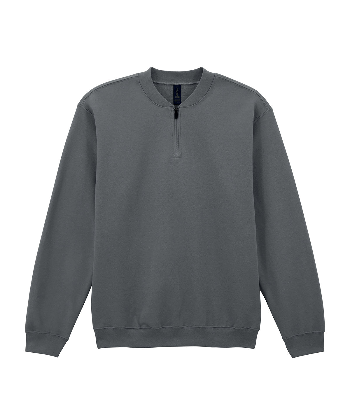 Tryck din logga på Sweatshirts från Gildan - Anpassa Gildan - Softstyle Midweight Fleece med 1/4 Dragkedja för Vuxna i färgen Mörkgrå för företag, föreningar och privatpersoner