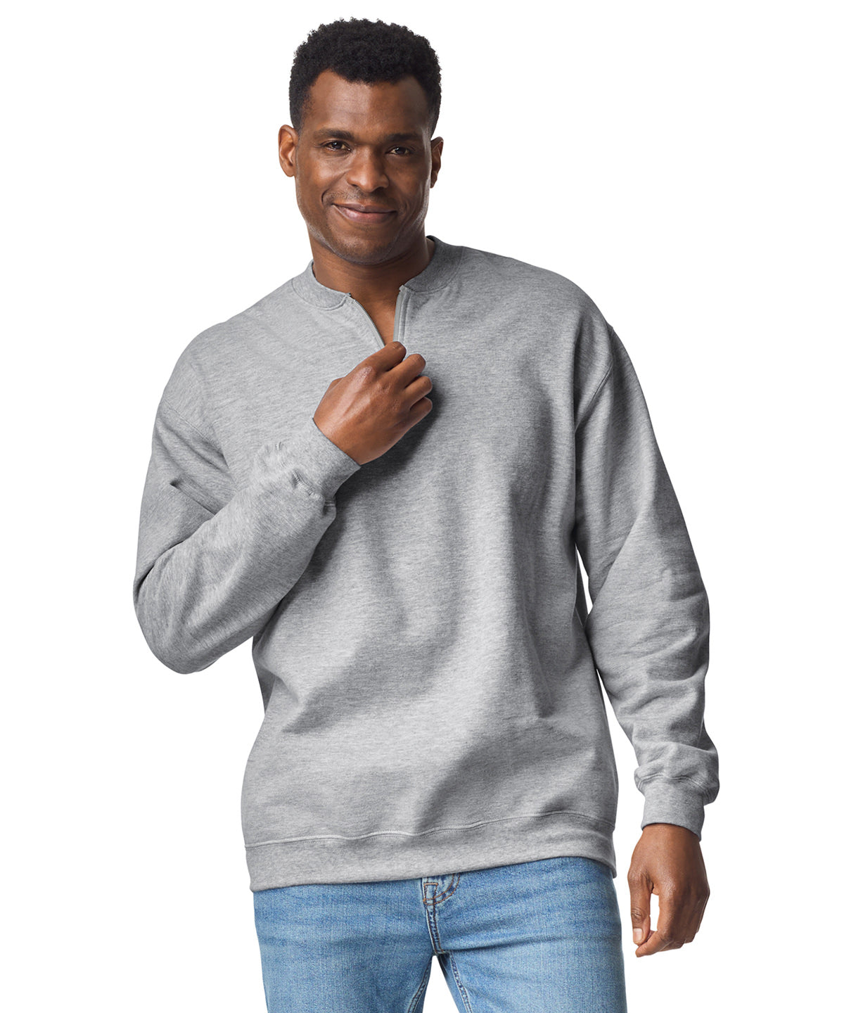 Tryck din logga på Sweatshirts från Gildan - Anpassa Gildan - Softstyle Midweight Fleece med 1/4 Dragkedja för Vuxna i färgen för företag, föreningar och privatpersoner