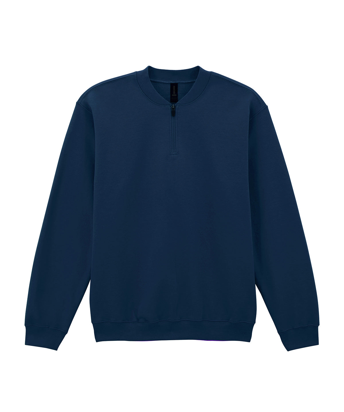 Tryck din logga på Sweatshirts från Gildan - Anpassa Gildan - Softstyle Midweight Fleece med 1/4 Dragkedja för Vuxna i färgen Marinblå för företag, föreningar och privatpersoner