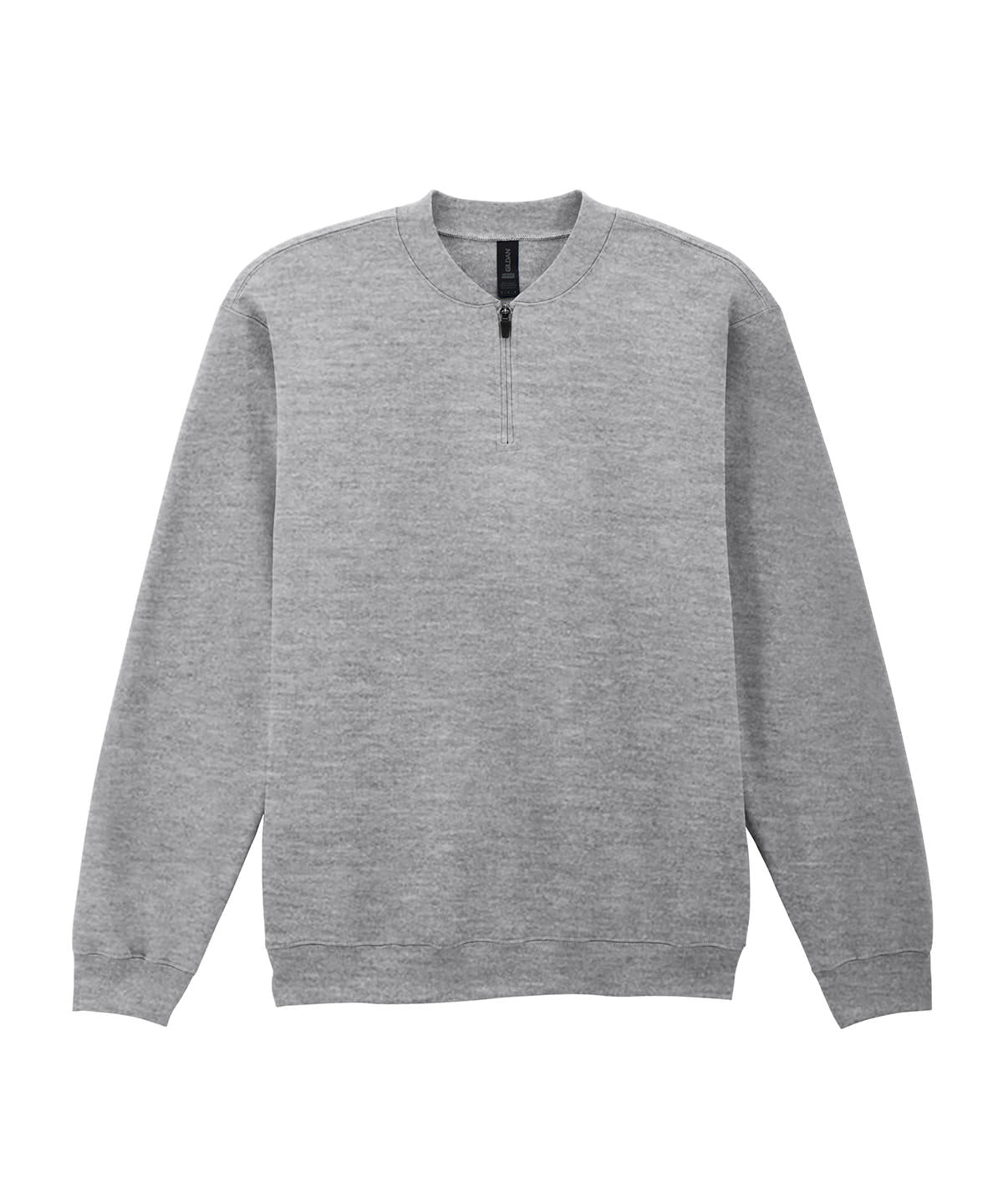 Tryck din logga på Sweatshirts från Gildan - Anpassa Gildan - Softstyle Midweight Fleece med 1/4 Dragkedja för Vuxna i färgen Ljunggrå för företag, föreningar och privatpersoner