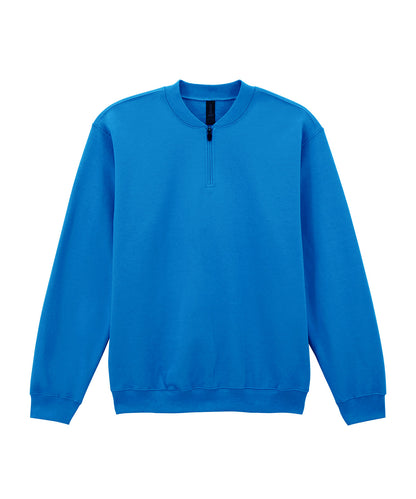 Tryck din logga på Sweatshirts från Gildan - Anpassa Gildan - Softstyle Midweight Fleece med 1/4 Dragkedja för Vuxna i färgen Royal för företag, föreningar och privatpersoner