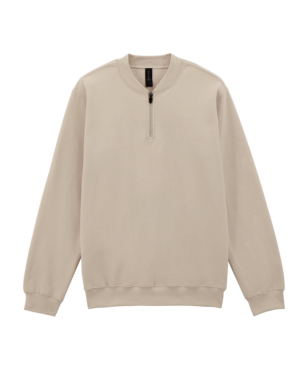 Tryck din logga på Sweatshirts från Gildan - Anpassa Gildan - Softstyle Midweight Fleece med 1/4 Dragkedja för Vuxna i färgen Naturligt för företag, föreningar och privatpersoner