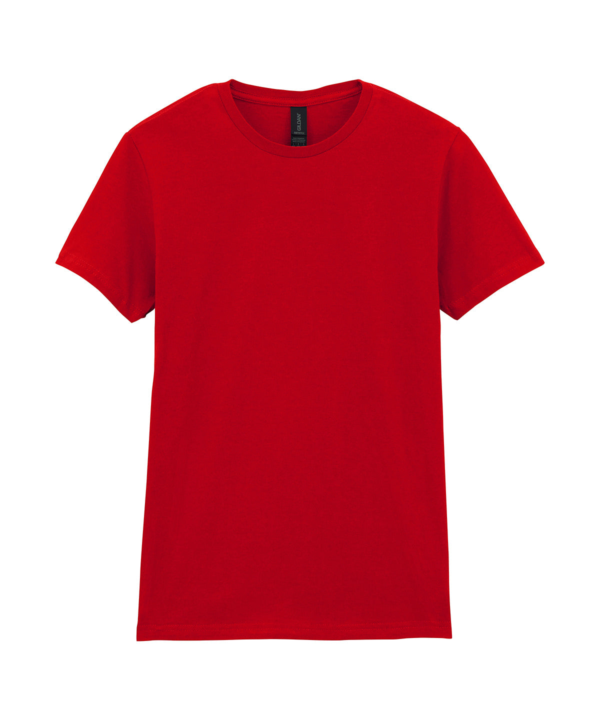 Tryck din logga på T-shirts från Gildan - Anpassa Softstyle Ringspun T-Shirt - Dam i färgen Mellan röd för företag, föreningar och privatpersoner