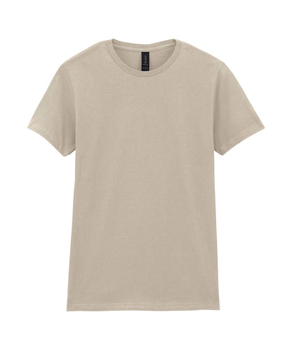 Tryck din logga på T-shirts från Gildan - Anpassa Softstyle Ringspun T-Shirt - Dam i färgen Naturligt för företag, föreningar och privatpersoner