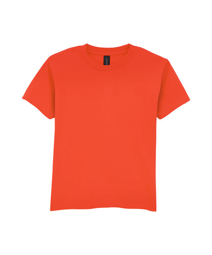 Tryck din logga på T-shirts från Gildan - Anpassa Softstyle Midweight T-Shirt – Barn i färgen Mellan Orange för företag, föreningar och privatpersoner