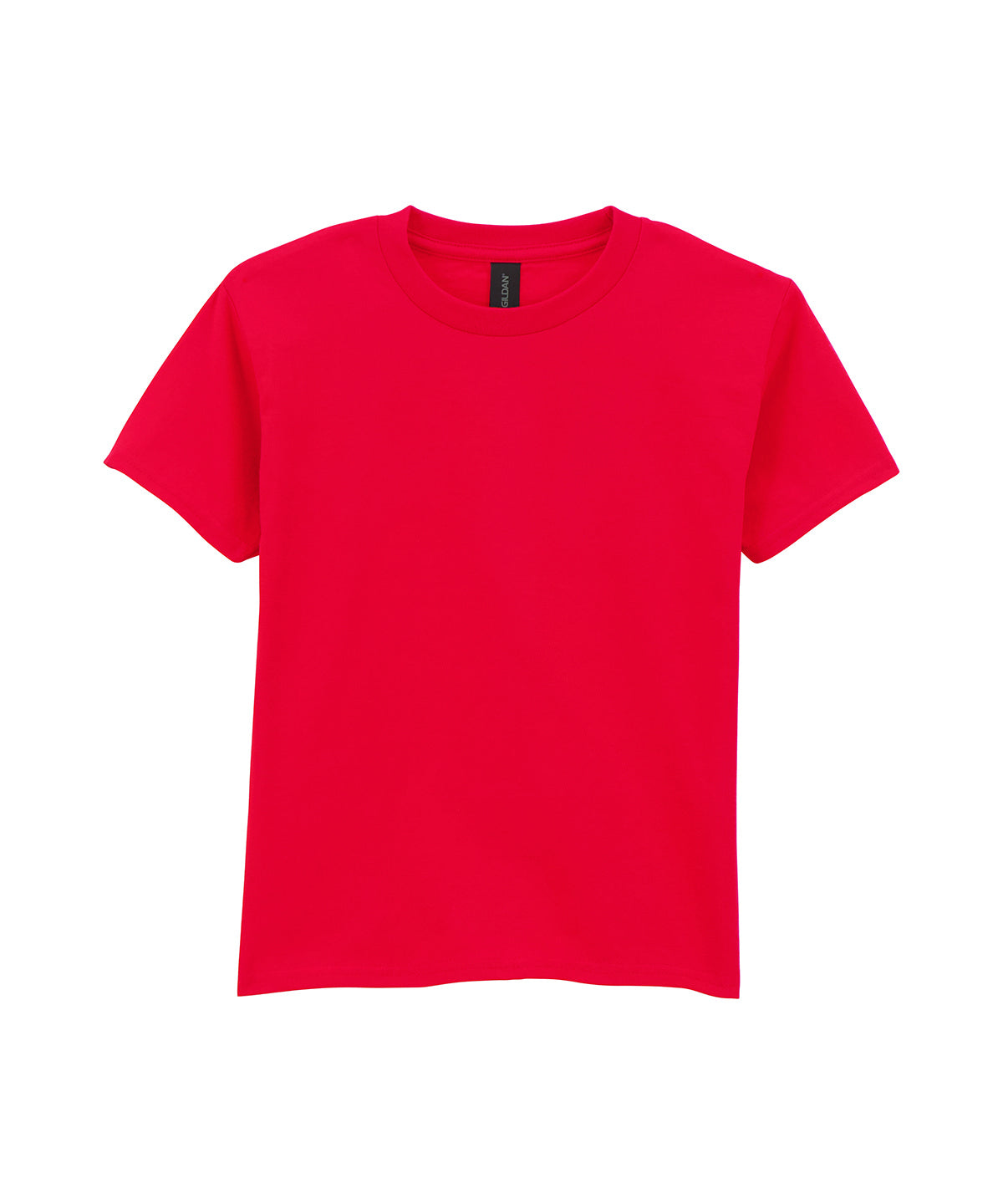 Tryck din logga på T-shirts från Gildan - Anpassa Softstyle Midweight T-Shirt – Barn i färgen Mellan röd för företag, föreningar och privatpersoner
