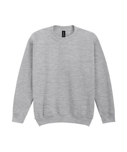 Tryck din logga på Sweatshirts från Gildan - Anpassa Gildan - Heavy Blend Sweatshirt/Rund Hals för Ungdomar i färgen Ljunggrå för företag, föreningar och privatpersoner