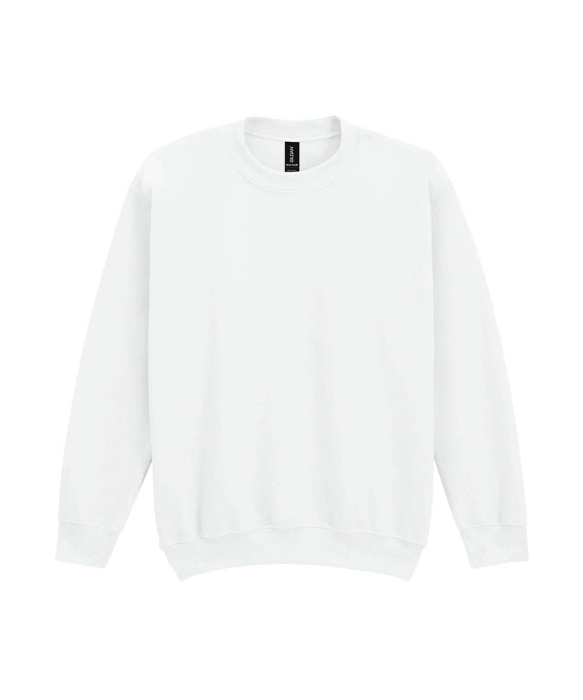 Tryck din logga på Sweatshirts från Gildan - Anpassa Gildan - Heavy Blend Sweatshirt/Rund Hals för Ungdomar i färgen Vit för företag, föreningar och privatpersoner