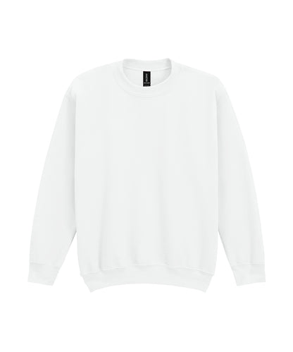 Tryck din logga på Sweatshirts från Gildan - Anpassa Gildan - Heavy Blend Sweatshirt/Rund Hals för Ungdomar i färgen Vit för företag, föreningar och privatpersoner