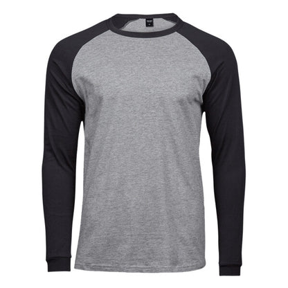 Tryck din logga på från Impala Print Shop - Anpassa TEE JAYS Tee Jays Long Sleeve Baseball T-Shirt TJ5072 i färgen Anthracite för företag, föreningar och privatpersoner