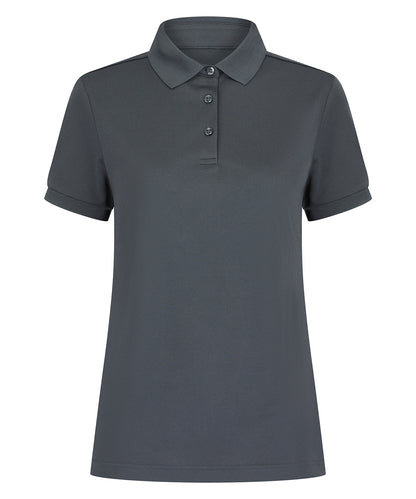 Tryck din logga på Piké från Henbury - Anpassa Recycled Polyester Polo - Dam i färgen Mörkgrå för företag, föreningar och privatpersoner