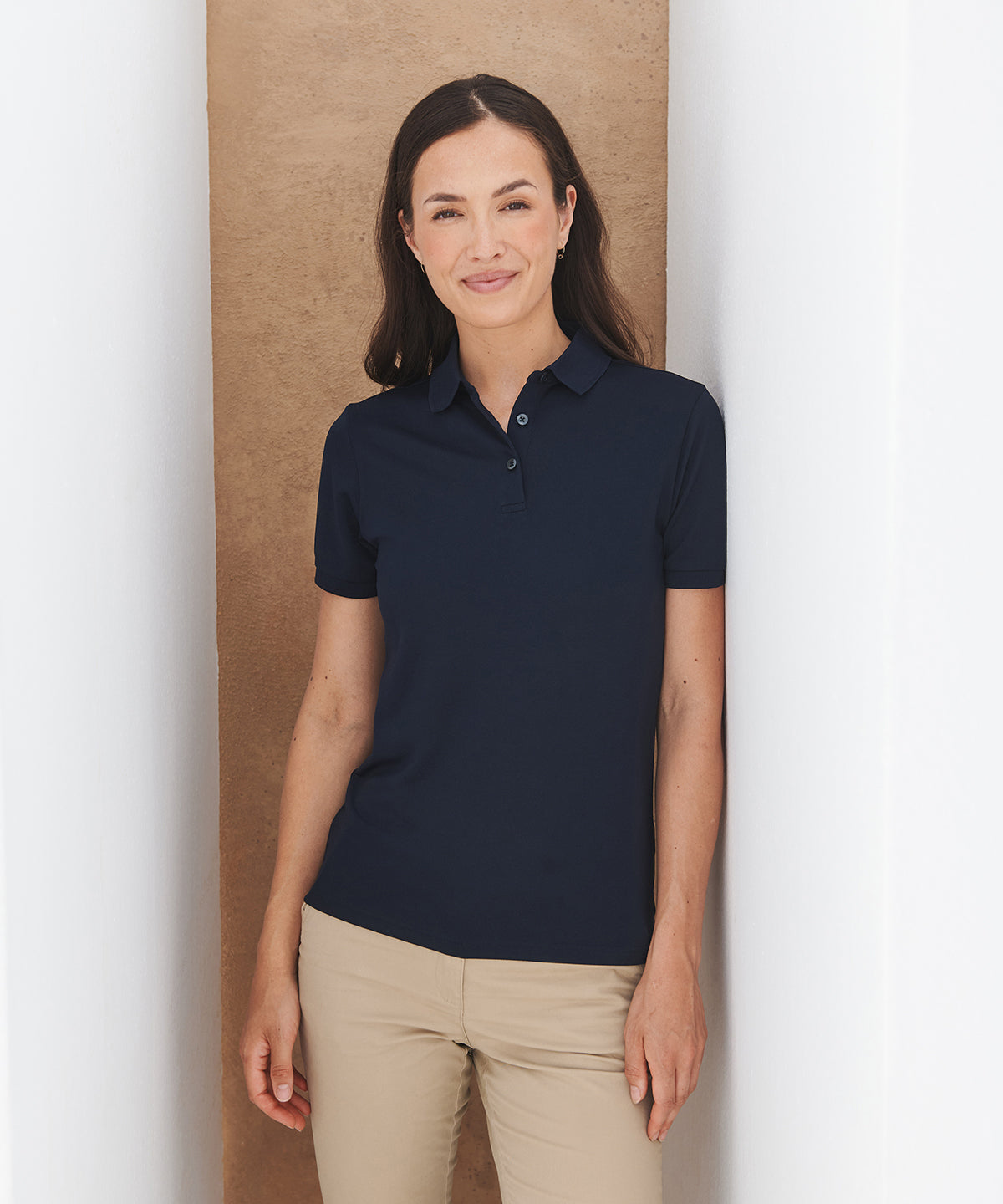 Tryck din logga på Piké från Henbury - Anpassa Recycled Polyester Polo - Dam i färgen för företag, föreningar och privatpersoner