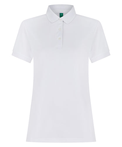 Tryck din logga på Piké från Henbury - Anpassa Recycled Polyester Polo - Dam i färgen Vit för företag, föreningar och privatpersoner