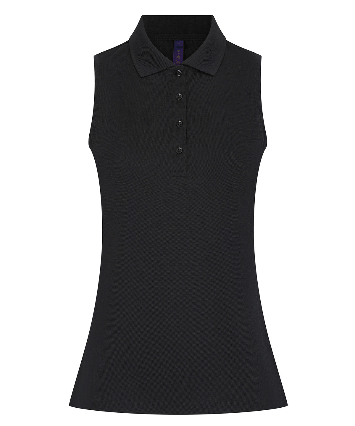Tryck din logga på Piké från Henbury - Anpassa Coolplus Sleeveless Polo i färgen Svart för företag, föreningar och privatpersoner