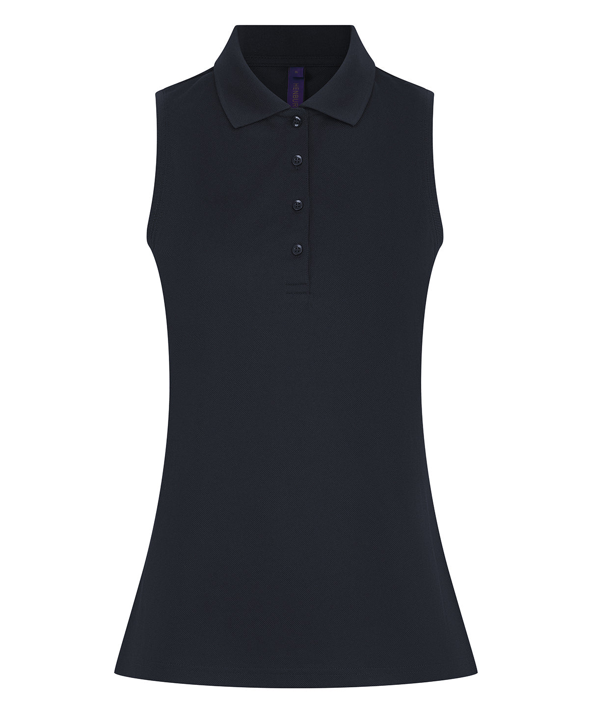 Tryck din logga på Piké från Henbury - Anpassa Coolplus Sleeveless Polo i färgen Marinblå för företag, föreningar och privatpersoner
