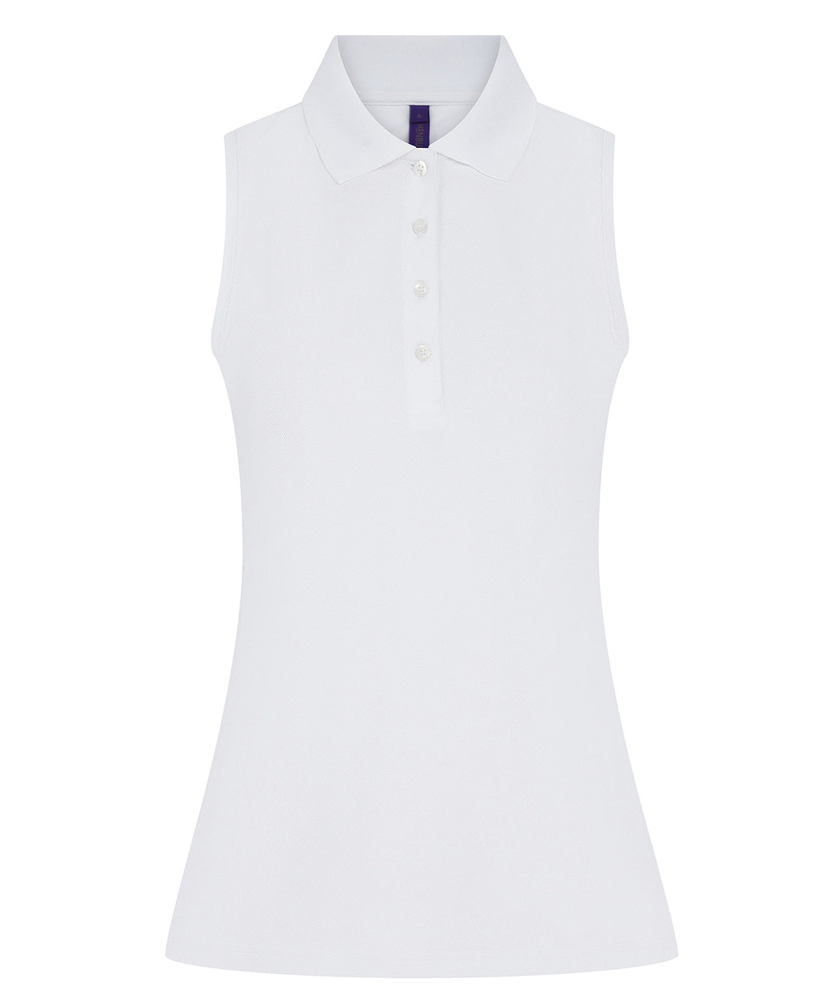 Tryck din logga på Piké från Henbury - Anpassa Coolplus Sleeveless Polo i färgen Vit för företag, föreningar och privatpersoner