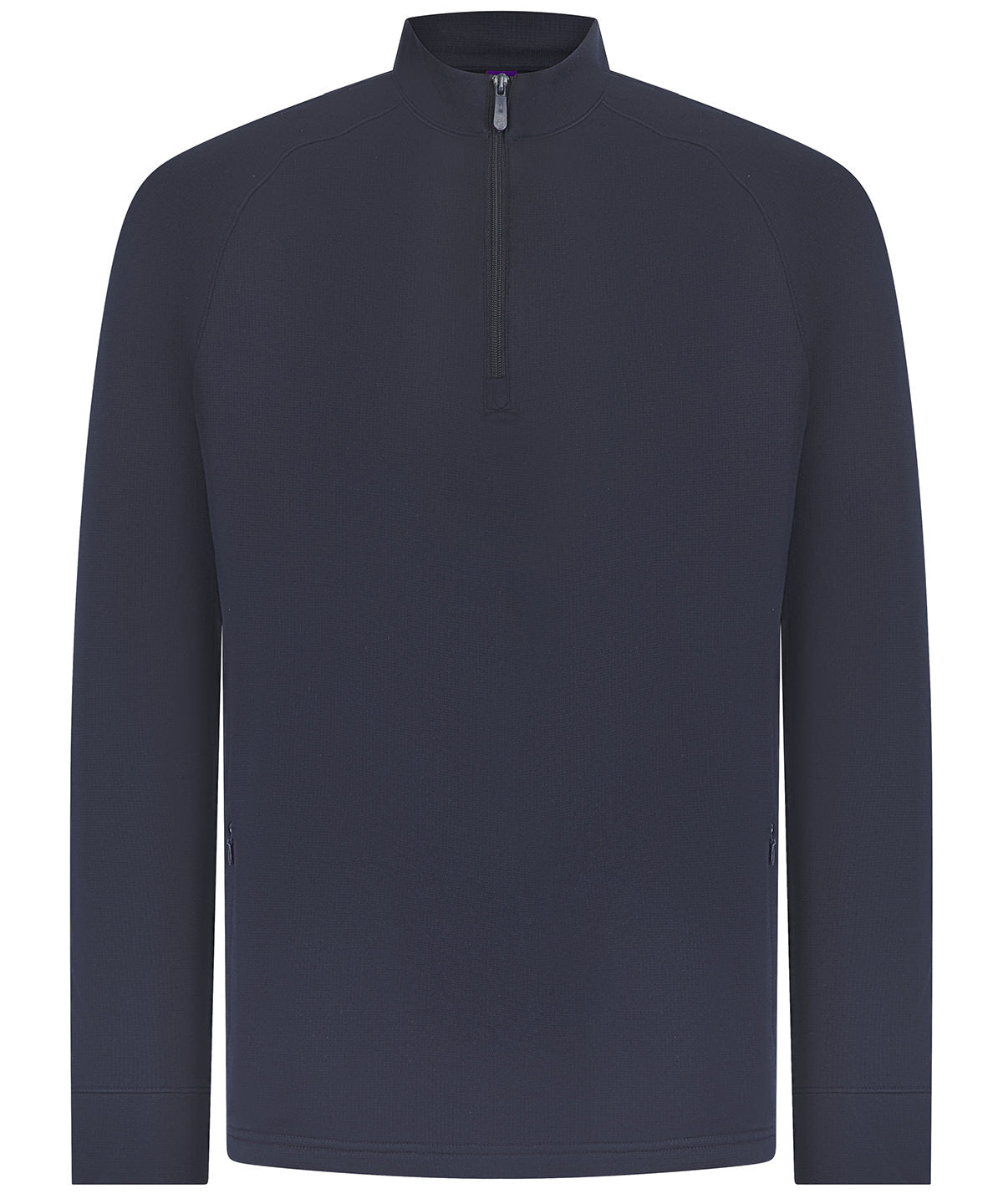Tryck din logga på Sweatshirts från Henbury - Anpassa Henbury - Dragkedja med Fukttransporterande Yta i färgen Marinblå för företag, föreningar och privatpersoner