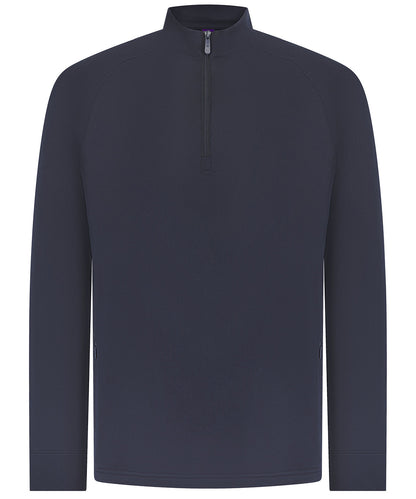 Tryck din logga på Sweatshirts från Henbury - Anpassa Henbury - Dragkedja med Fukttransporterande Yta i färgen Marinblå för företag, föreningar och privatpersoner